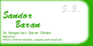 sandor baran business card
